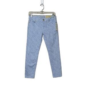 Michael Kors blue floral Izzy cropped skinny jeans size 0P